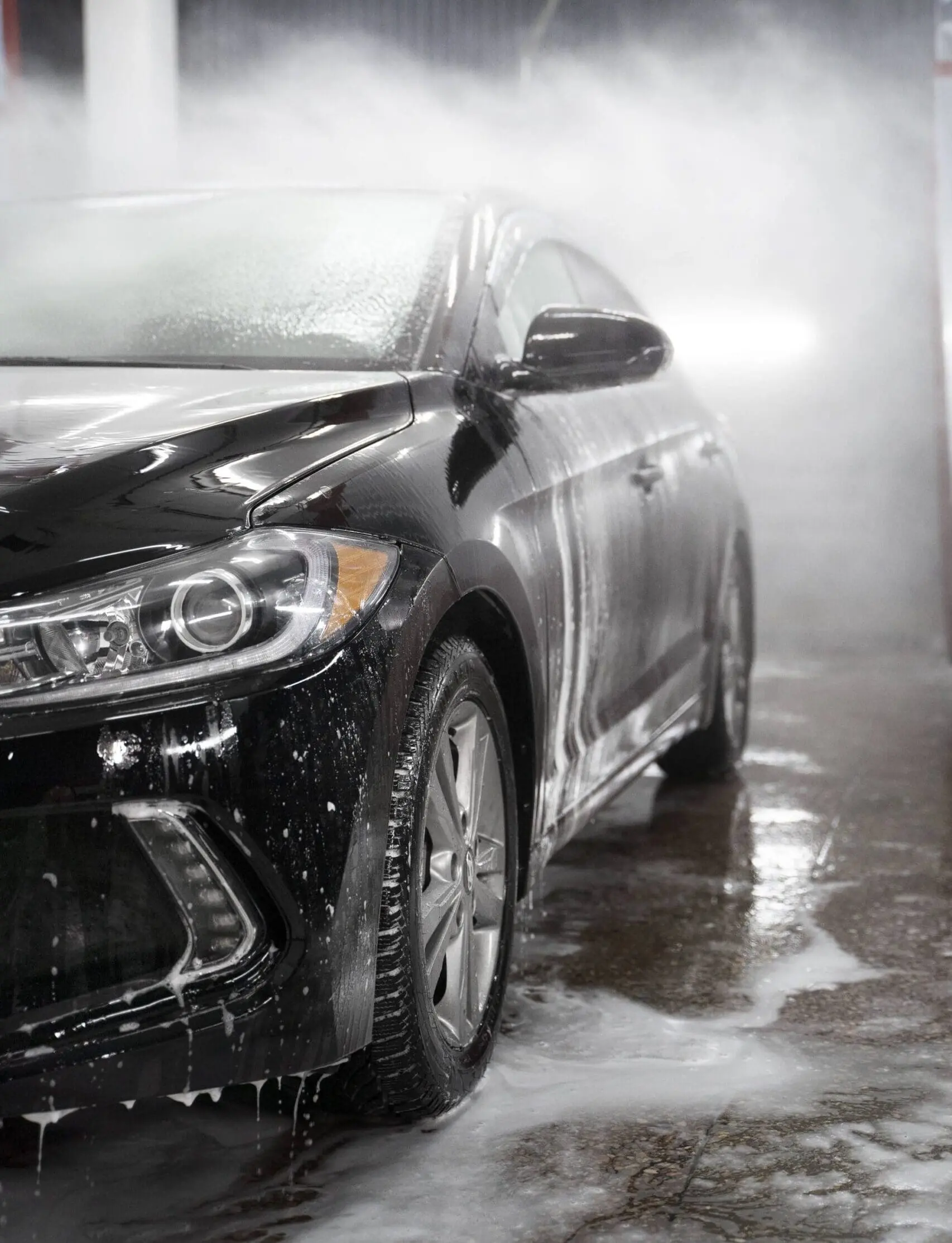 beautiful car during vehicle detailing